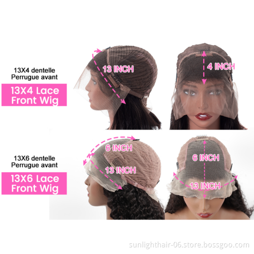 Sunlight Deep Wave Wigs Brazilian Human Hair Lace Front Wig With Baby Hair For Black Women loose Deep Wave Lace Frontal Wig